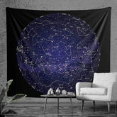Lofaris Black And Blue Astrology Bohemian Wall Tapestry